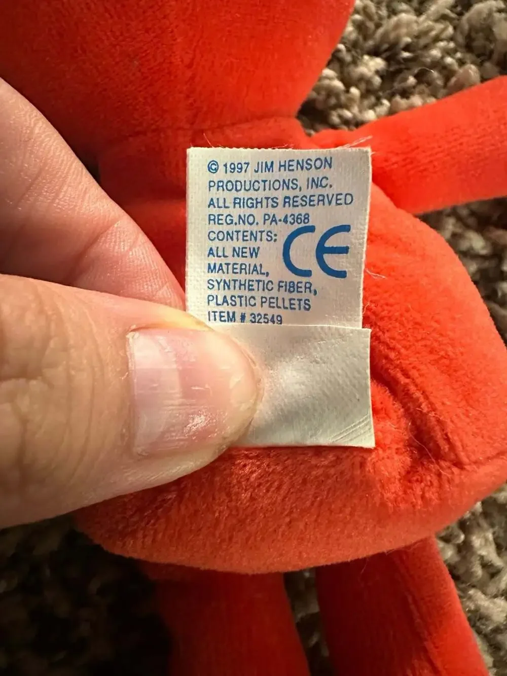 Vintage 1997 Sesame Street Elmo Bean Bag Plush Toy Applause 32549